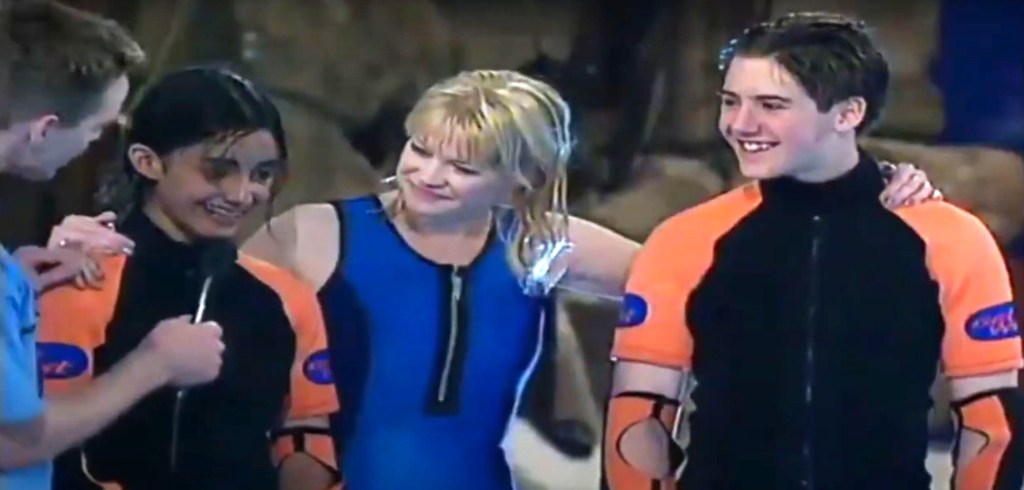 My swimming club friend Anna and I, on the children's game show "Get Wet" for which we were taught to scuba dive in the mid-1990s